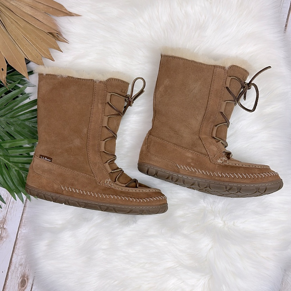 L.L. Bean Brown Shearling-Lined Boots - Picture 3 of 8